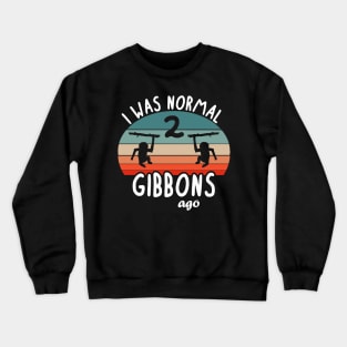 Sunset Retro Gibbon Vintage Design Crewneck Sweatshirt